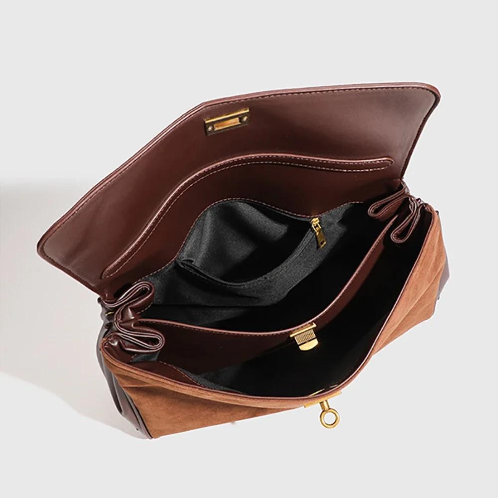 New Women's Handbag Fall Winter Fashion Underarm Bag for Ladies Faux Suede Versatile Shoulder Crossbody Bag Daily Casual Commute Tote