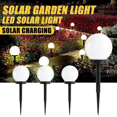 1-9 Stück Solarbetriebene LED-Kugel Leuchte Außen Runde Rasenlampe Wasserdichte Erdspieß Landschaftsbeleuchtung für Garten Weg Terrasse Dekoration