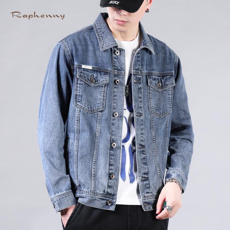 

Raphenny Men s Vintage Washed Long-Sleeve Denim Jacket OE840 2XL