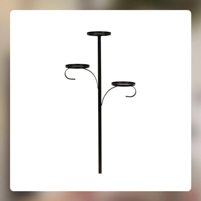 

Черный подсвечник-топпер для тройной елки - Железное рождественское украшение 60cm (400g)