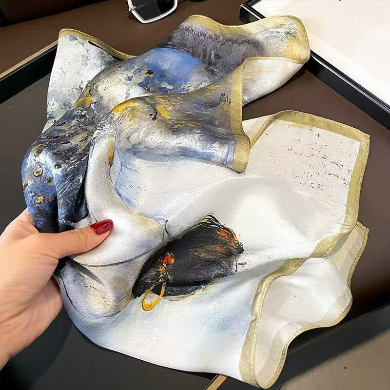 Fashion 100% Real Silk dot Scarf Women Shawls Wraps for Ladies Neckerchief Foulard Scarves Pashmina Female Hijab Bandana