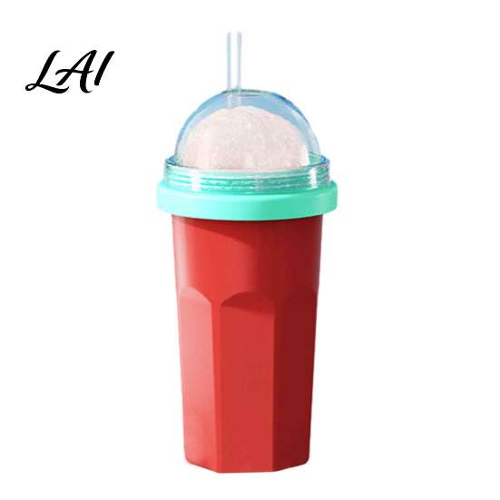Food Grade Slushy Maker Homemade Slushie Cup Freezer Squeeze Cup for Ice Drinks BPA-free Silicone Smoothie Juice Soda Reusable Summer Cold