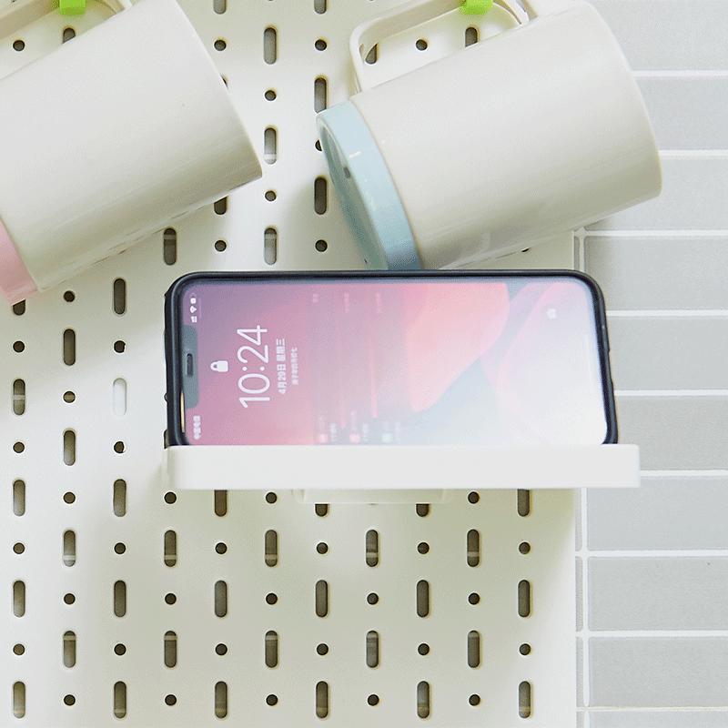 

DIY Pegboard Accessories Phone Sundries Storage Box TV Remotes Organizer Box For Living Room Bedroom Solid Color One Size чорний