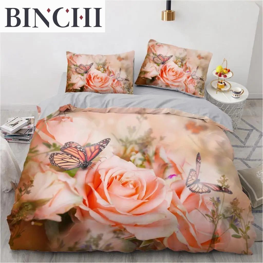 Luxury 3D Bedding Set Europe Double Duvet Cover Comfortable Blanket Quilt Nordic Bed Linen