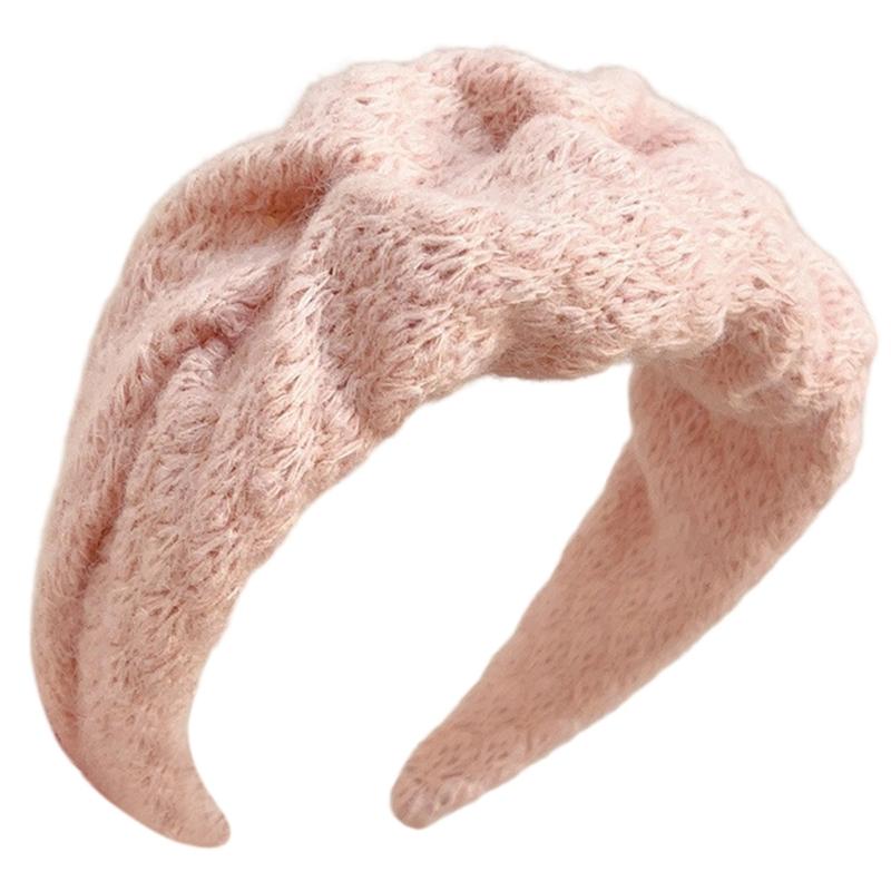 Strukturierte Kunststoff Kopfbedeckung Acryl Gestrickter Haarreif Merkmal Breite Kante Für Herbst Winter Mode Haarstyling