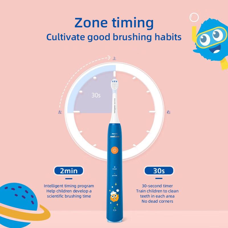 Philips HX2432 Щетка с мягкой щетиной Детская электрическая зубная щетка Sonic Vibration — фото 6