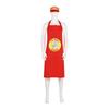 Los Pollos Fried Chicken Cosplay Apron And Sun Hat Polyester Fabric Red Apron+hat