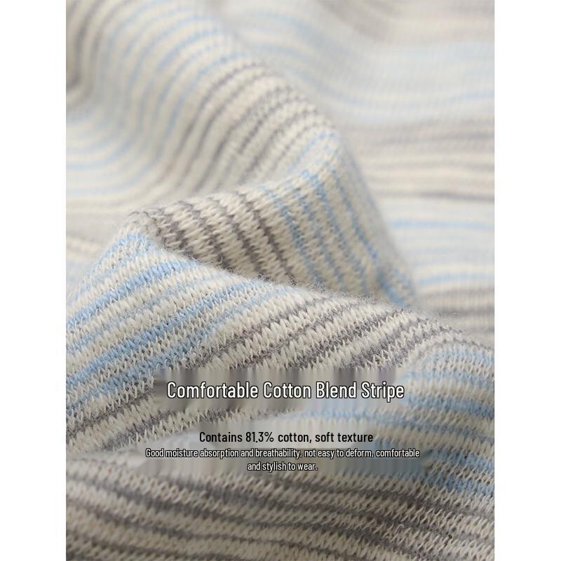 INMAN Women's Casual Striped Embroidered T-Shirt