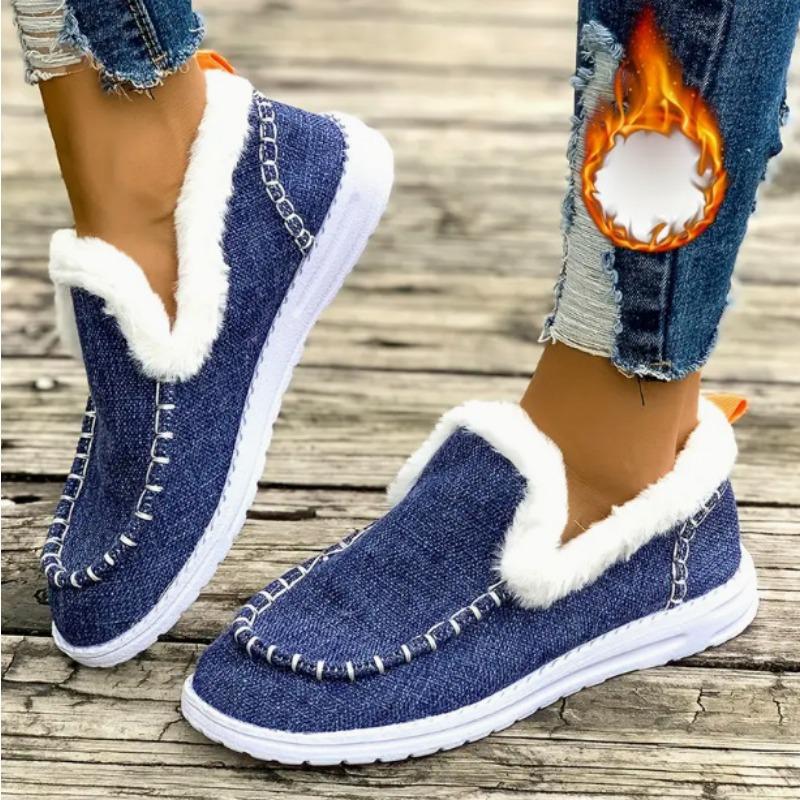 Winter platform snow boots women's fleece thickened fluff warm large size sewn bag women's cotton shoes casual fashion