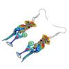 Thanksgiving Turkey Halloween Rainbow Magic Pumpkin Parrot Ghost Skull Pendant Earrings Acrylic Party Jewelry