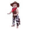 Baby Junge Strampler Kostüm Baby Kleidung Kleinkind Cowboy Kleidung Set 3 Stück Mütze + Schal + Strampler Halloween Purim Event Geburtstag Outfits