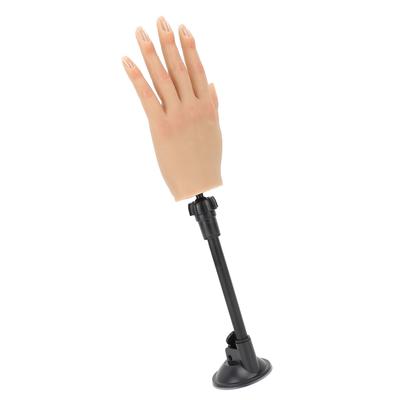 Nageltraining Übungshand Professionelle Biegsame Silikon-Frauen-Mannekin-Hand mit Saugnapfständer Linke Hand