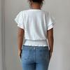 Women's Casual  Hollow-out  Sleeve Round Neck Short-sleeved T-shirt Top