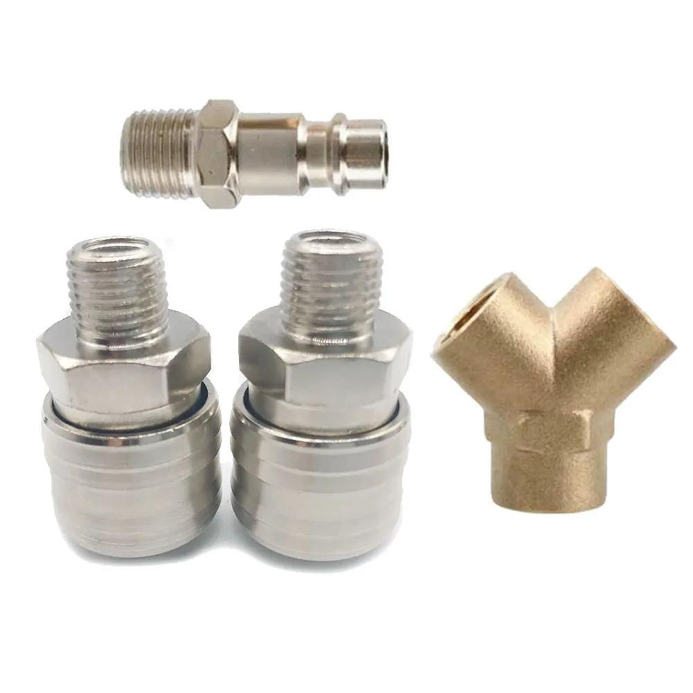 3 Way Joint Compressed Air Distributor Connector Y Splitter 1/4 Interface Compressor Air Gas Distributor Pneumatic Fitting
