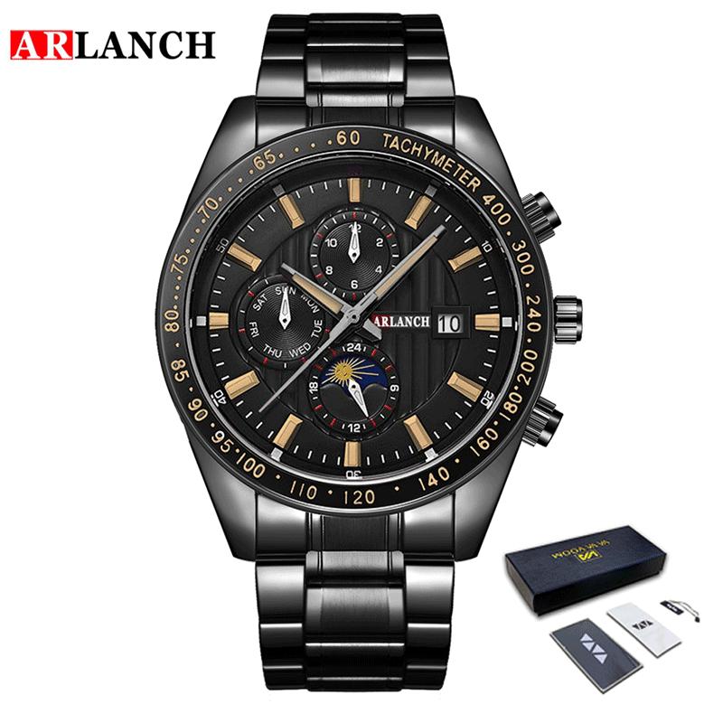 ARLANCH 2022 Fashion Mens Quartz Watches Luxury Stainless Steel