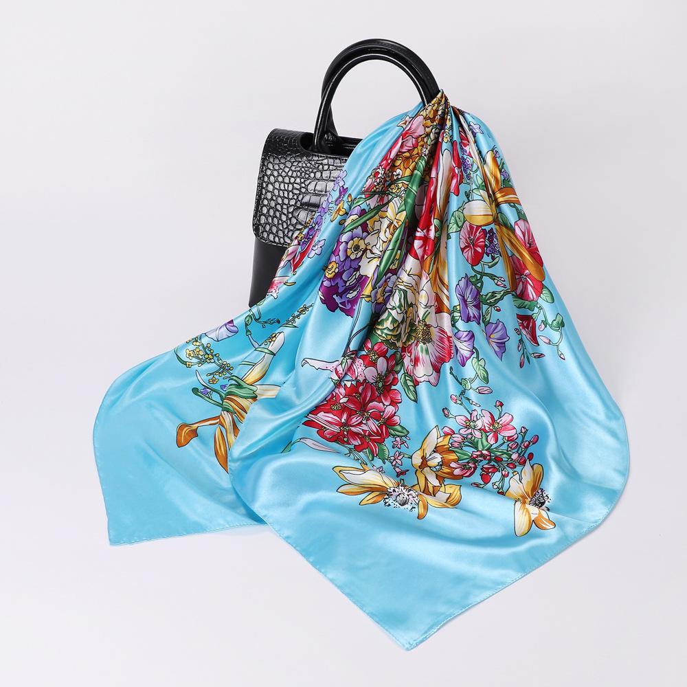 Høykvalitets luksuriøst silkeskjerf pannebånd Skjerf Halsskjerf For kvinner Kjede Silkeskjerf Dekorativt sjal for kvinner