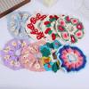 Bohemian Style Knitted Hair Rope Flores Ponytail Hair Band Crocheted Flower Scrunchies  Women
