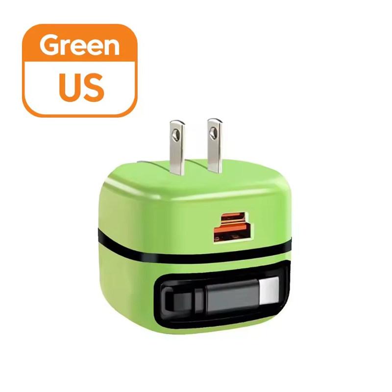 65W USB Type C Phone Charger Universal Travel Adapter Retractable Fast Charging USB C Cable For iPhone 16 Samsung Laptop