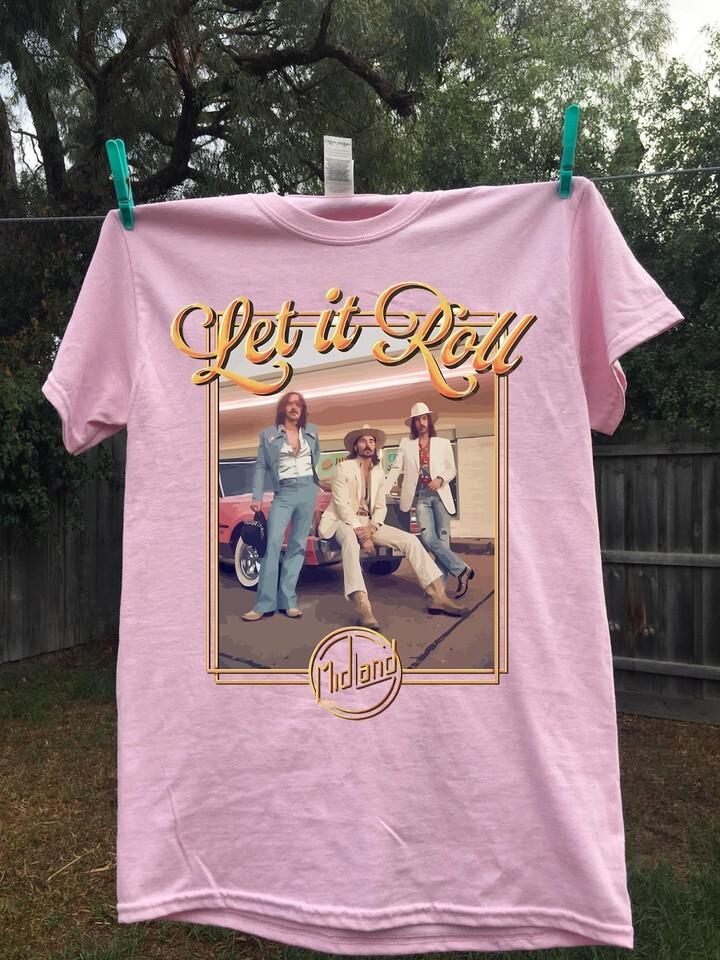 NEW Midland – Let It Roll 2019 Album  Short Sleeve pink All Size Shirt Unisex T-Shirt S