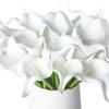 2/5Pieces Real Touch Calla Lily Artificial Flowers White Wedding Bouquet Bridal Shower Party Home Flower Decoration Fake Flowers