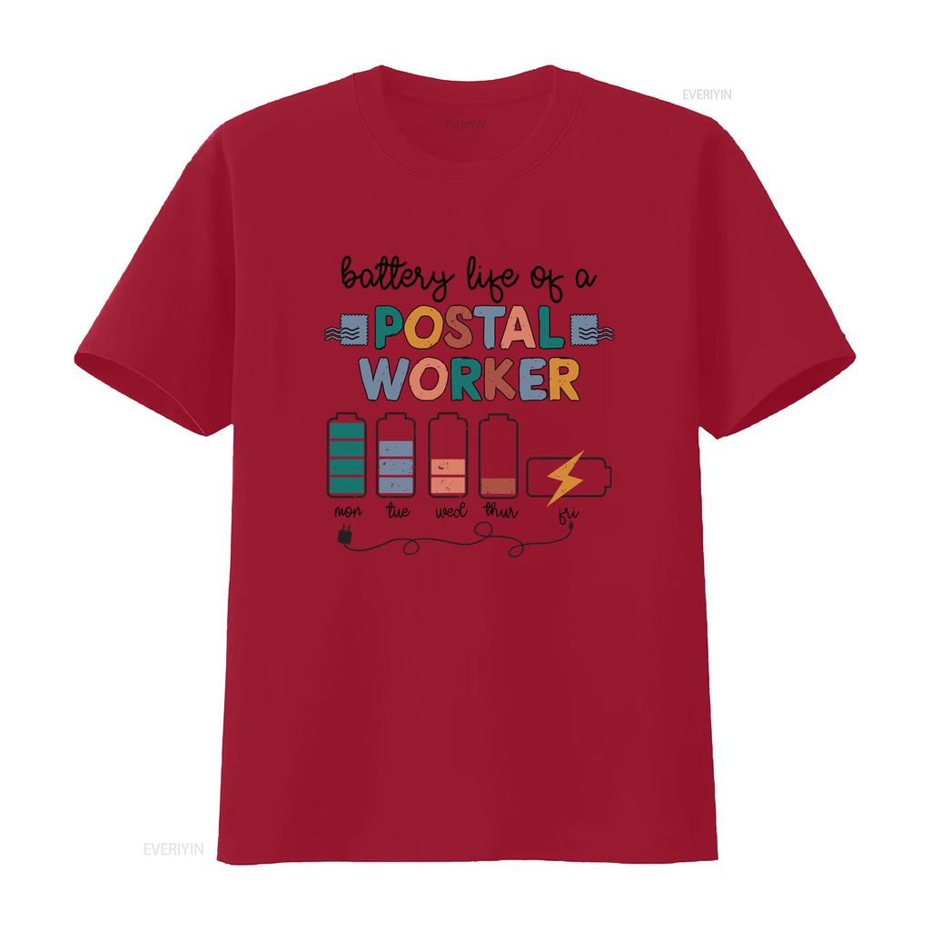 Battery Life Of Postal Worker T Shirt Mailunisex Mail Lady Carrier Vintage Soft Graphic Stretched Casual Stylish Homme
