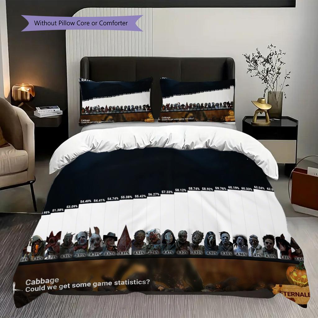Chainsaw Horror Bedding (1 * duvet cover + 2 * pillowcase, without core) 2D Flat Soft and comfortable Bedding set Christmas birthday gift