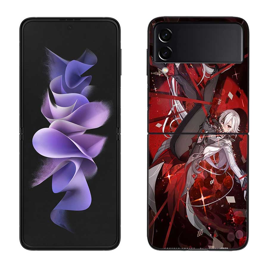 

Arlecchino Genshin Impact Phone Case For Samsung Z Flip 7 6 5G Galaxy Z Flip 5 4 3 Black Hard Cell Cover Luxury PC Shell Coque Samsung Z Flip 6 5G