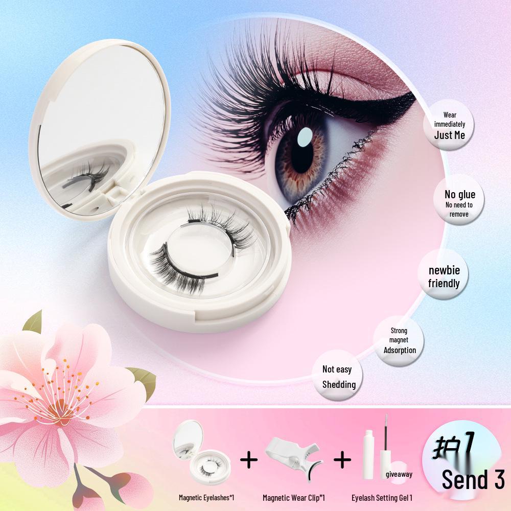 

Magnetic Fox Eye Camellia Eyelash Set - Handmade Natural False Eyelashes (2 Pairs)