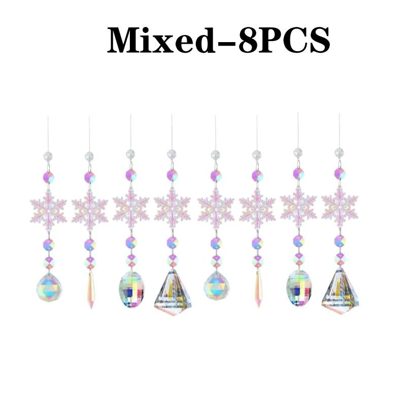 Christmas Tree Ornaments Snowflake Pendant Acrylic Crystal Ice Pick Decor for Hanging Crystal Ball Christmas Decoration