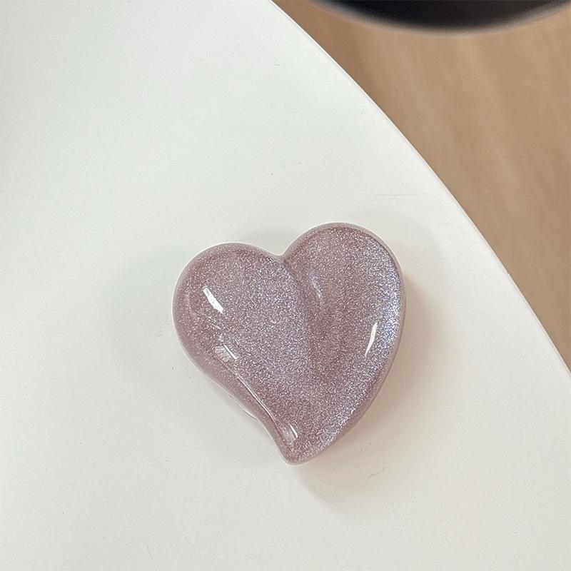 Glitter Solid Color Love Mobile Phone Airbag Bracket Back Sticker Retractable Lazy Support Frame Desktop Women'S Model
