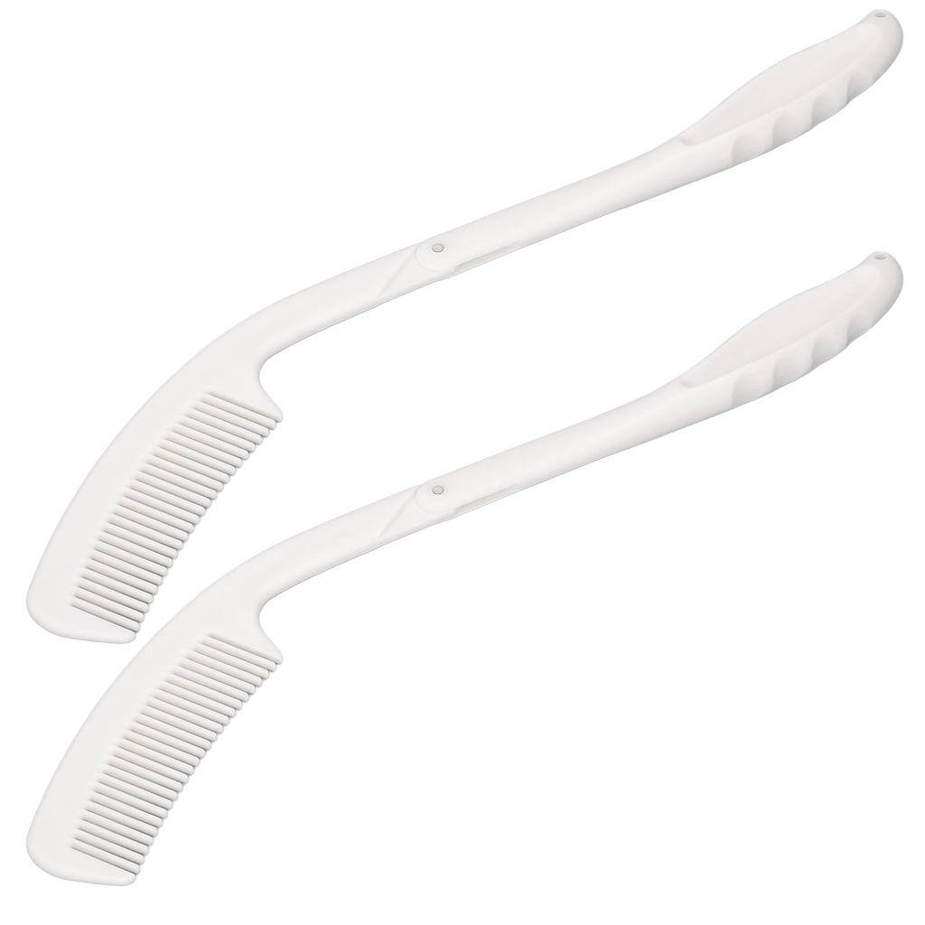 2pcs Long Curved Handle Comb Fodable Portable Convenient Hair Care Comb for Elderly Disabled People