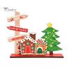 Santa Claus Table Centerpiece Wooden Christmas Ornaments, Tabletop Decoration with Snowman Elk Desktop Holiday Decorations Designs for Home Party And