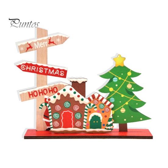 Santa Claus Table Centerpiece Wooden Christmas Ornaments, Tabletop Decoration with Snowman Elk Desktop Holiday Decorations Designs for Home Party And