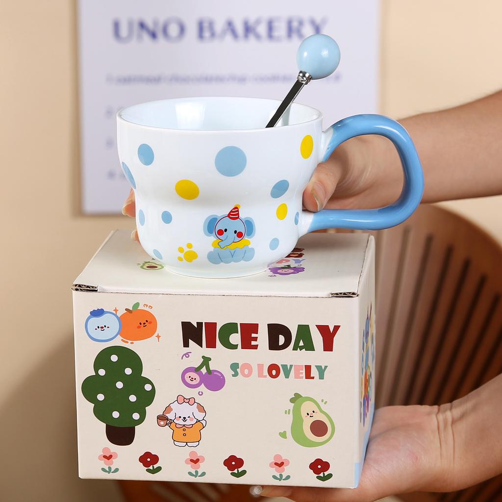 Cute Animal Mugs Household Ceramic Cups  High Appearance Level Couple Drinking Cups  Birthday Gifts and Souvenirs