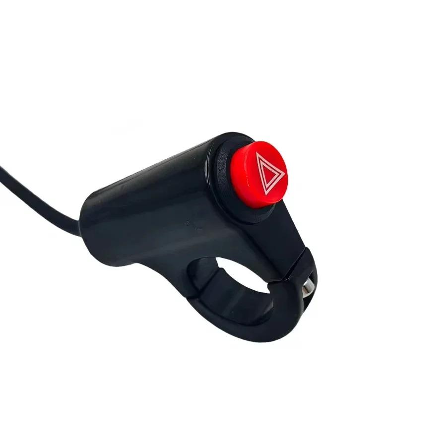 1PC Motorcycle Warning Light Switch - Double Flash Hazard Lamp ON/OFF Button for Motorbike, Scooter (Universal Accessory)