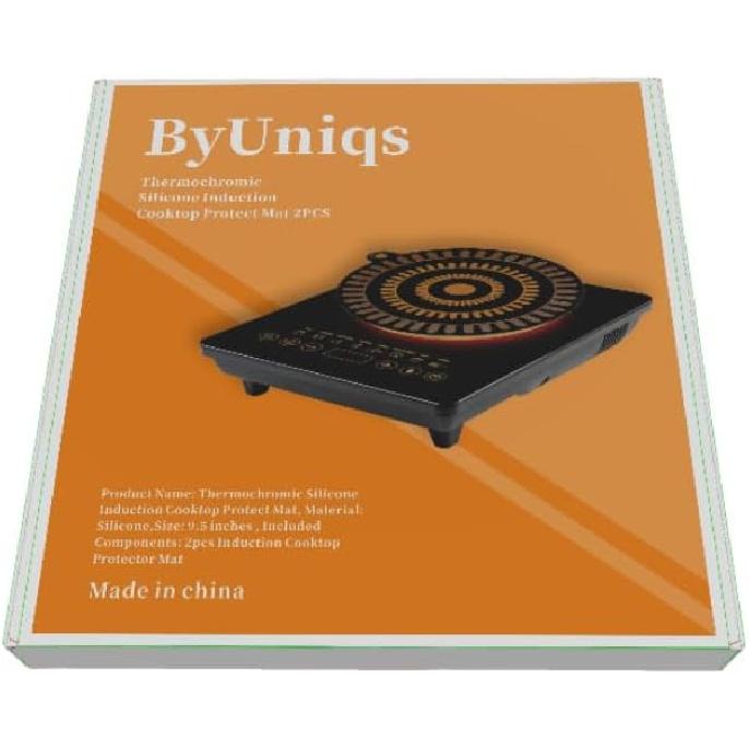 Thermochromic Silicone Induction Cooktop Protect Mat, 2 PCS Multifunctional Silicone Mat for Induction Cooktop (9.5 inches)