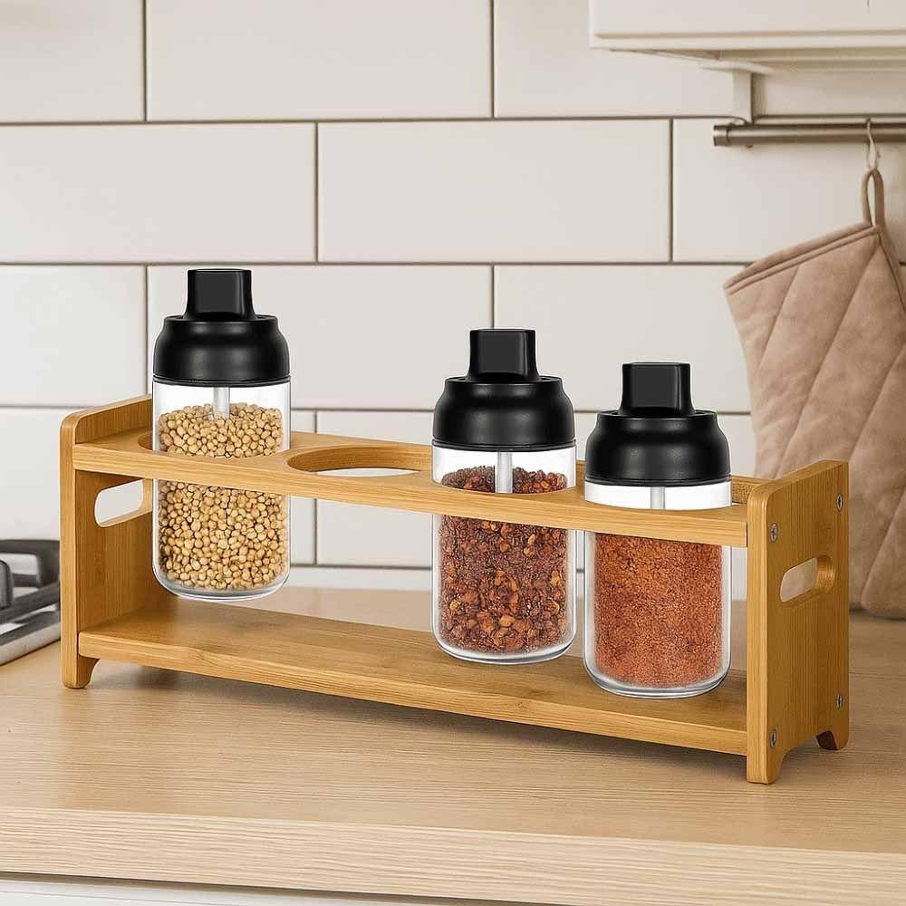 Anti-Slip Glass Oil Bottle Rack 4-hole Stand Kitchen Storage Shelf  Kitchen Counter