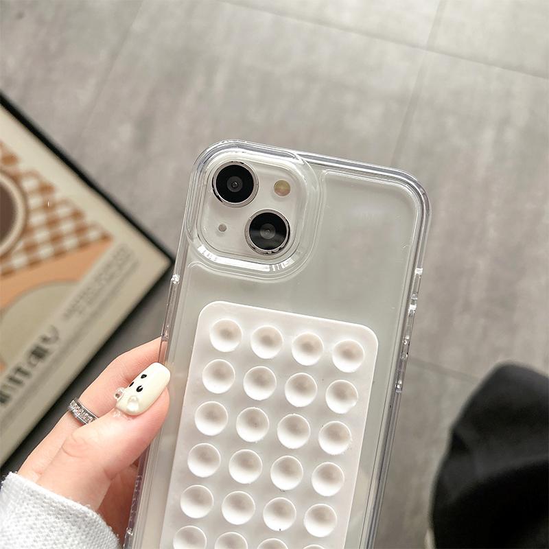 Silicone Suction Clear Phone Case For iPhone 17 16 15 Pro Max Funda Mount Non Slip Suction Cup Phone Stand Silicone Phone Holder
