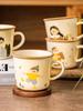 Mug ceramic underglaze color hand-painted cartoon parent-child large-capacity household drinking couple coffee cup simple modern