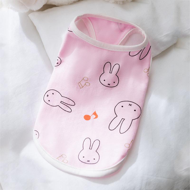 Fresh and cute printed vest dog clothes spring and summer thin Bigbear Teddy Schnauzer puppy pet clothing