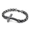 Personalized Titanium Steel Trendy Men's Bracelet Stainless Steel Men's Cross Square Pearl Bracelet Trendy Men's Accessories