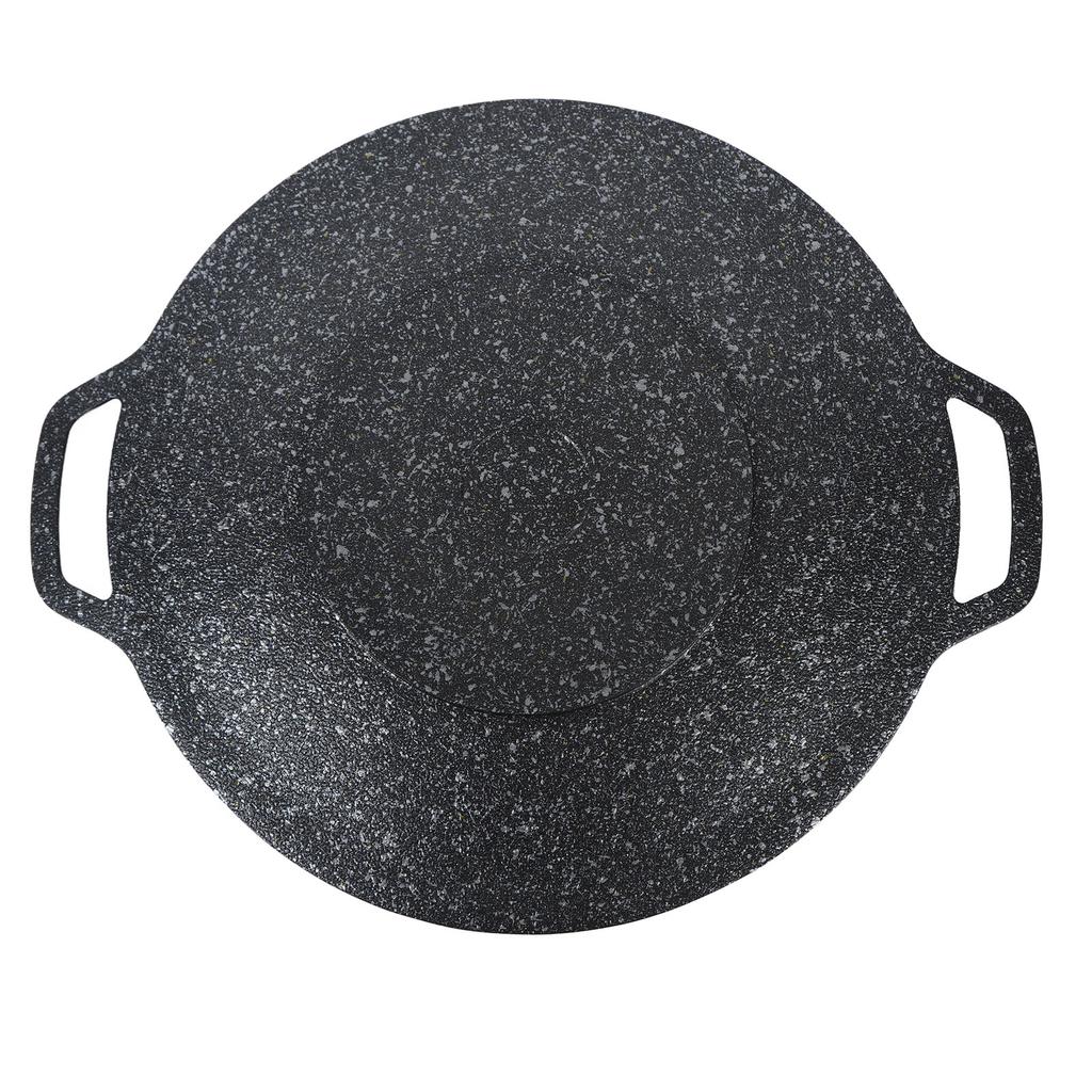 Barbecue Plate Reusable Easy Clean High Thermal Conductivity Coating Surface Grill Pan for Hiking Camping 34cm/13.38in