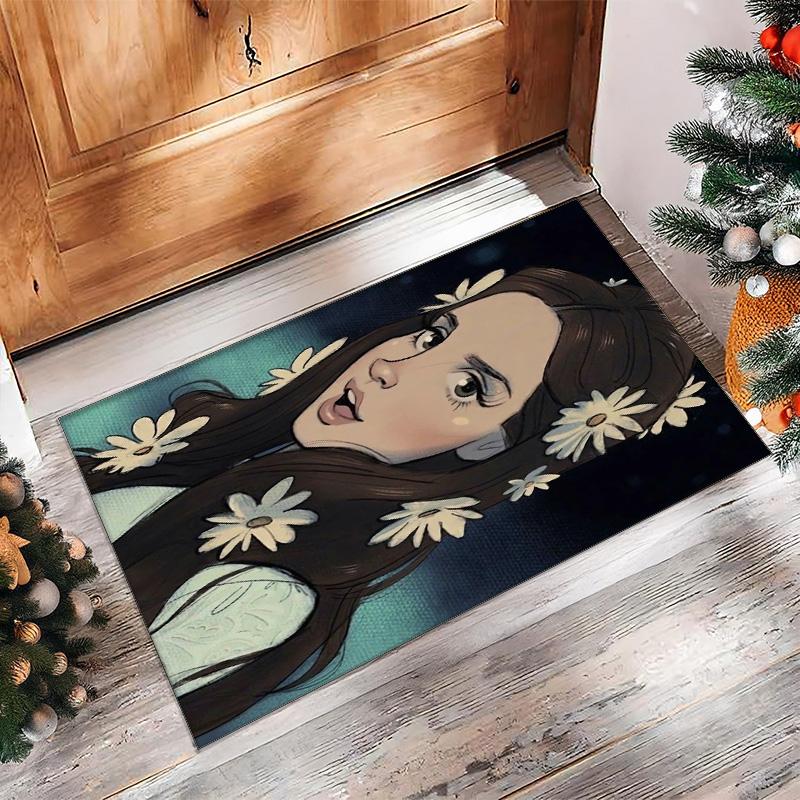Soft Crystal Velvet Floor Rug,Lana Del Rey Anti Slip Decorative Carpet, Plush Area Mat For Indoor Home Decoration