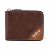 Leather Men's Short Wallet English Letter Pocket Purse Multifunction Anti-theft Cash Bag  Daily Use