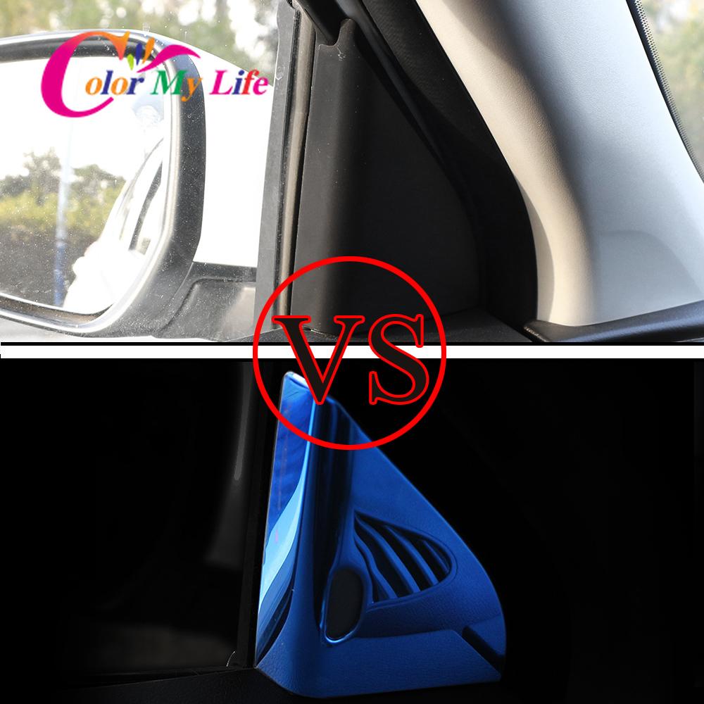 Color My Life Car A Pillar Panel Cover for Nissan Kicks 2017 -  2Pcs/Set Stainless Steel Interior Decoration Trim