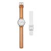Skagen Men's Signatur Brown and White Leather Watch SKW1109 Gift Set with Replacement Strap and Pen