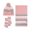 Women Winter Hat Scarf Gloves Set Pom Pom Warm Hat Long Knit Scarf Touchscreen Gloves Set Thick Warm 3 in 1 Set