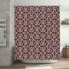 Vintage Style Floral Pattern Shower Curtain Waterproof Bathroom Decor Home Textile Accessories Brown Beige (180x240cm)