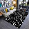 Black Carpet with White Star Pattern, Modern Living Room Decor Rug Suitable for Use As an Anti-slip for Living Room Bedroom Sofas
