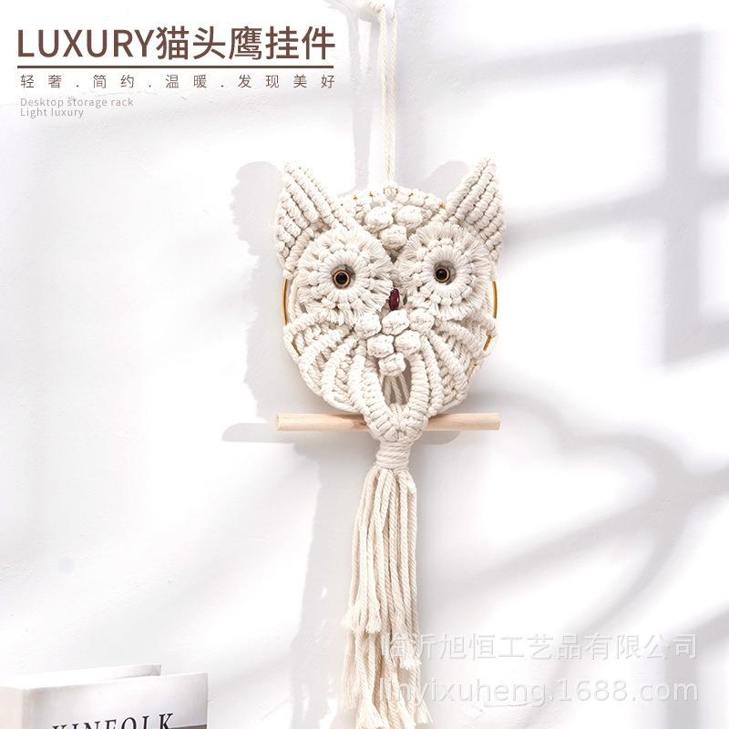 Cotton Rope Hand-woven Owl Pendant Bohemian Creative Wall Hanging Blanket Nordic Style Home Decoration Pendant